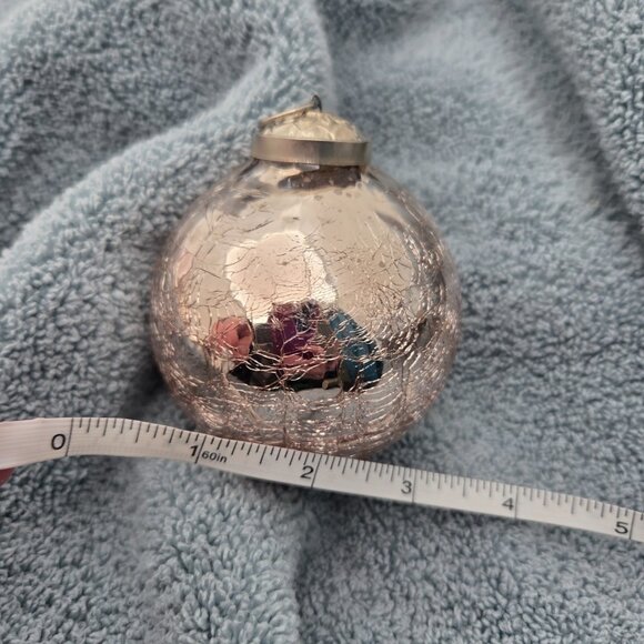 Rare! Set of 10 Rose Gold Kugel Style Crackle Mercury Glass Ornaments - Heirloom - Picture 2 of 10